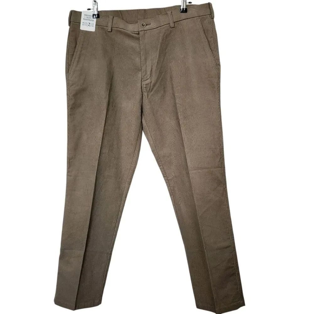 Haggar Men's Stretch Cord Chino Premium Flex Waistband Straight Leg Size 38x30